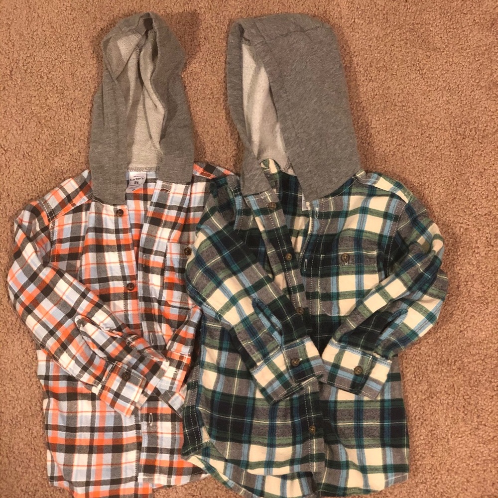 Boys denim hooded shirts